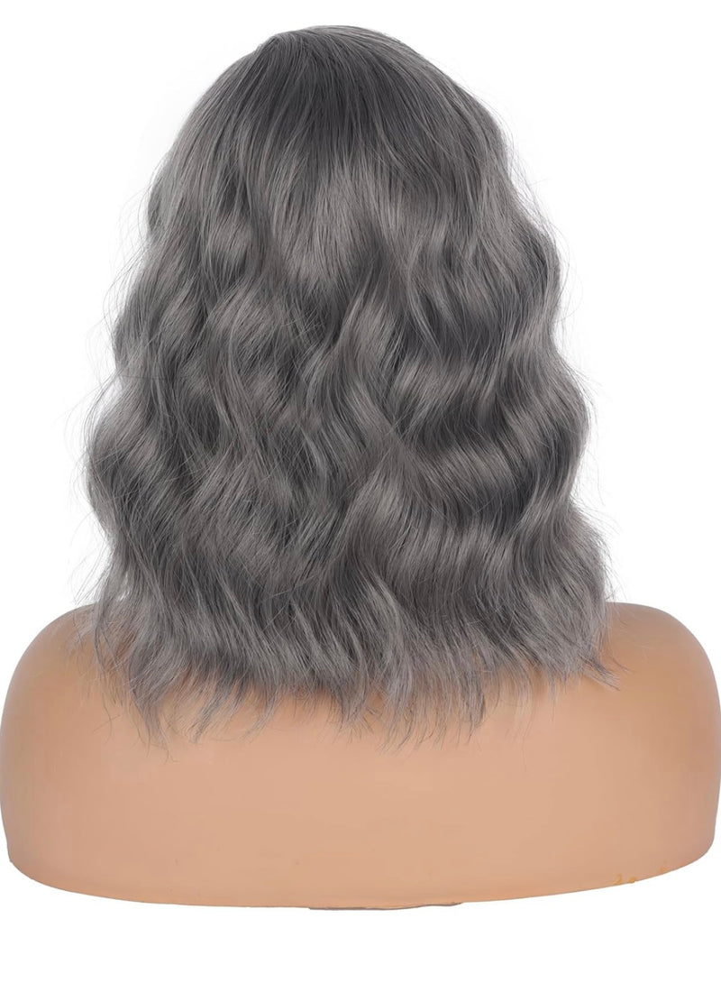 Grey Wavy Glueless Wig